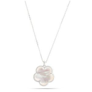 MOTHER OF PEARL FLOWER CLOVER NECKLACE